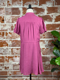Puff Sleeve Mini Drawstring Dress in Magenta-151 Dresses - Short-Little Bird Boutique