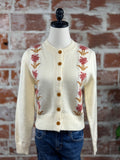 Cardigan Sweater in Ivory Floral-130 Sweaters-Little Bird Boutique