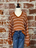 Bubble Sleeve Sweater in Brick-130 Sweaters-Little Bird Boutique