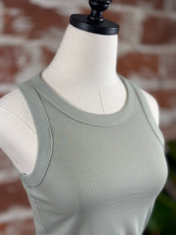 Ribbed Tank in Seagrass