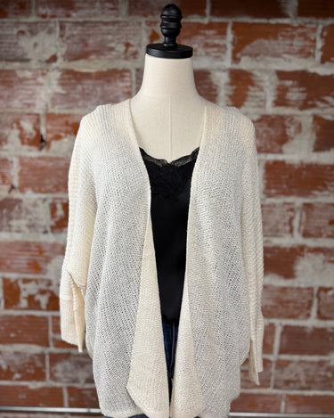 Kali Open Cardigan in Ivory-131 - Sweaters F/W (June - Nov)-Little Bird Boutique