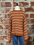 Bubble Sleeve Sweater in Brick-130 Sweaters-Little Bird Boutique