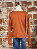 French Terry Knit Sweatshirt in Brick-130 Sweaters-Little Bird Boutique