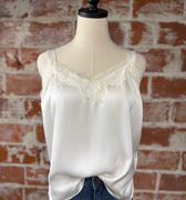 Liverpool Woven Tank in Whipped Cream-111 - Woven Top F/W (June- Nov)-Little Bird Boutique