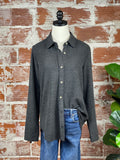 Thread & Supply Elias Top in Black Heather-112 Woven Tops - Long Sleeve-Little Bird Boutique