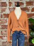 Dex Boucle Button Front Cardigan in Rusty Sand-130 Sweaters-Little Bird Boutique