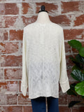 Reverse Seam Sweater Top in Cream-130 Sweaters-Little Bird Boutique