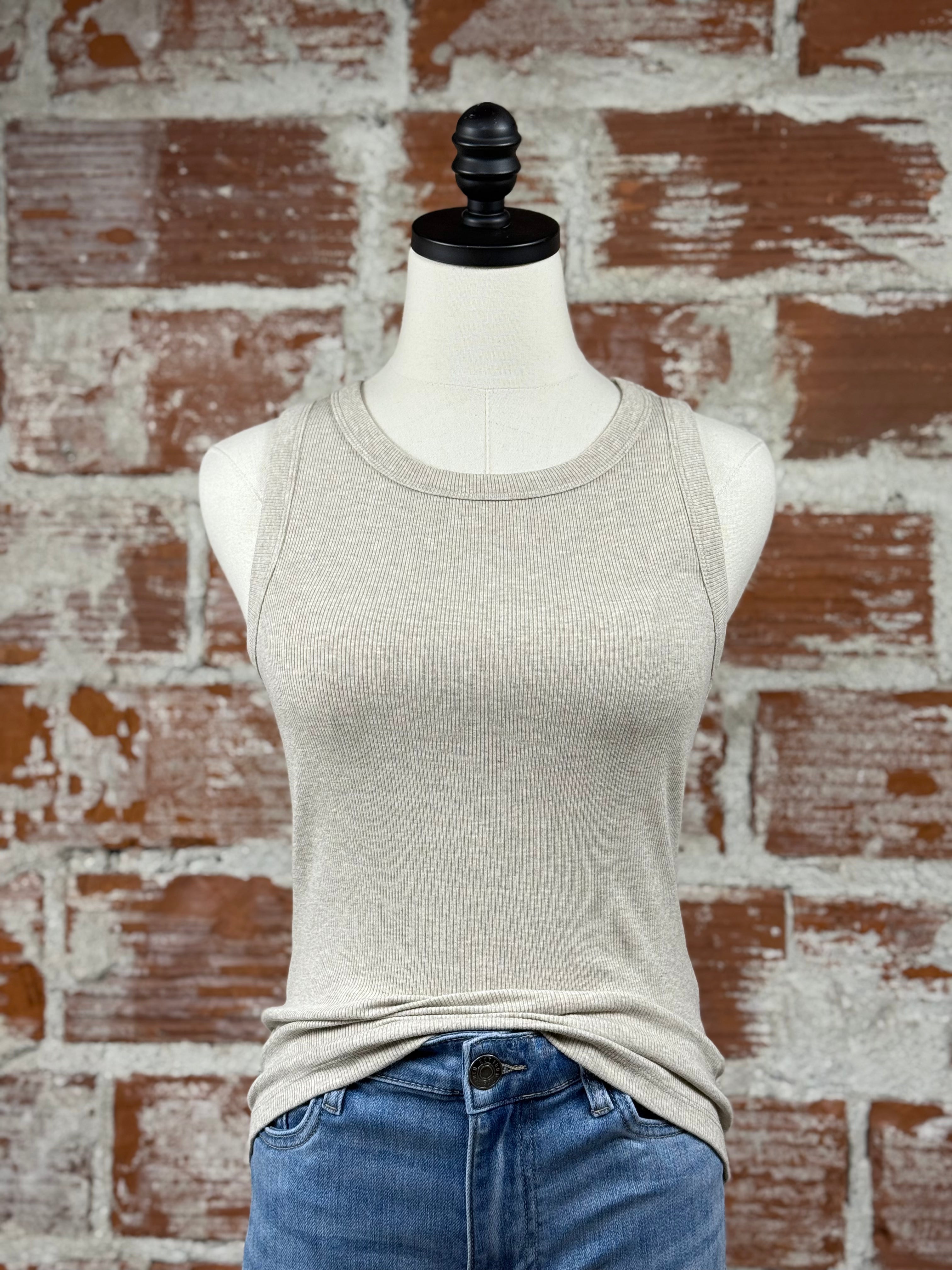 Thread and Supply Edlin Tank in Taupe Heather-121 - Jersey Tops F/W (June - Nov)-Little Bird Boutique