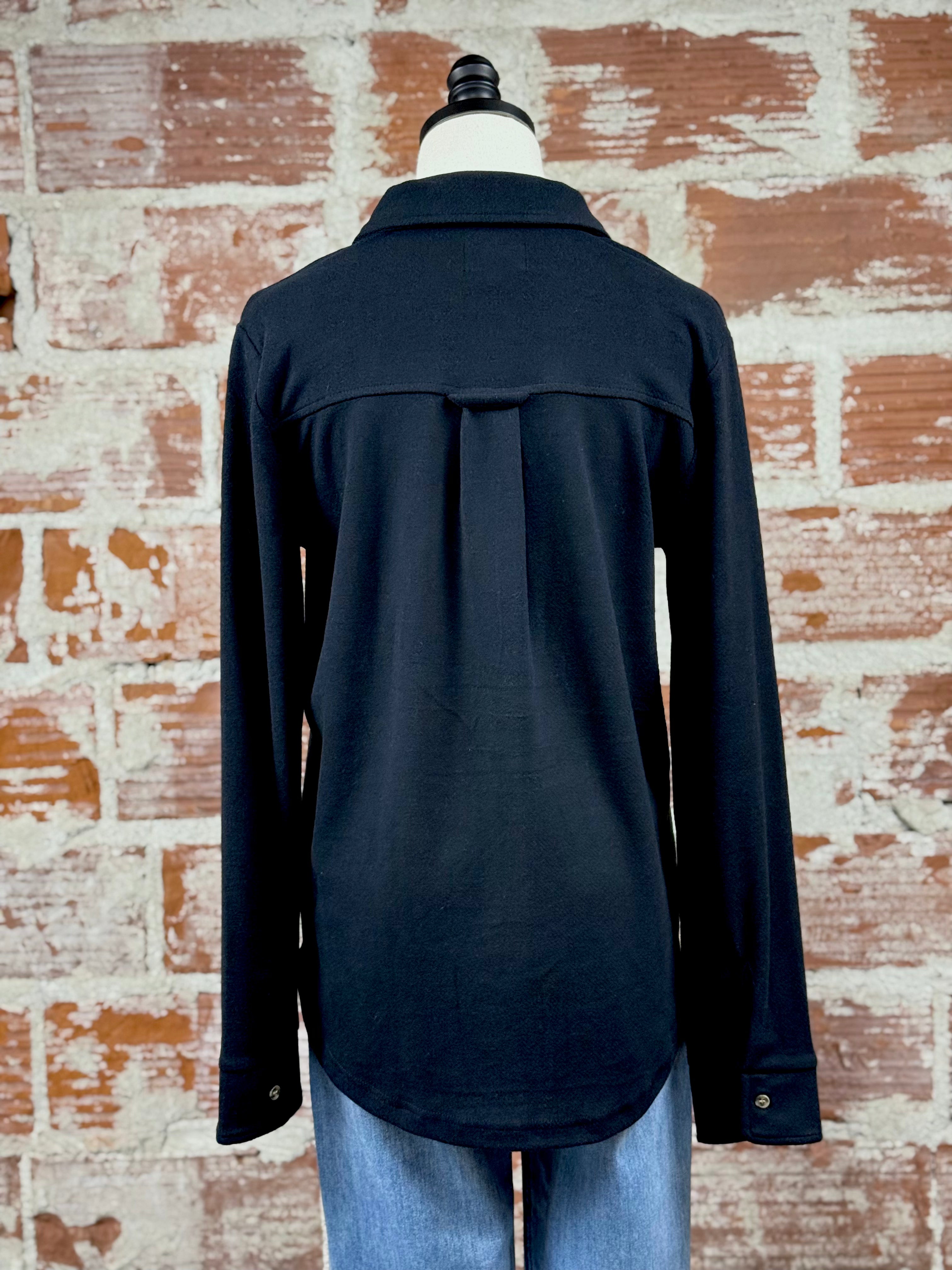 Thread & Supply Cassian Shirt in Black-111 - Woven Top F/W (June- Nov)-Little Bird Boutique