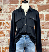Thread & Supply Cassian Shirt in Black-111 - Woven Top F/W (June- Nov)-Little Bird Boutique