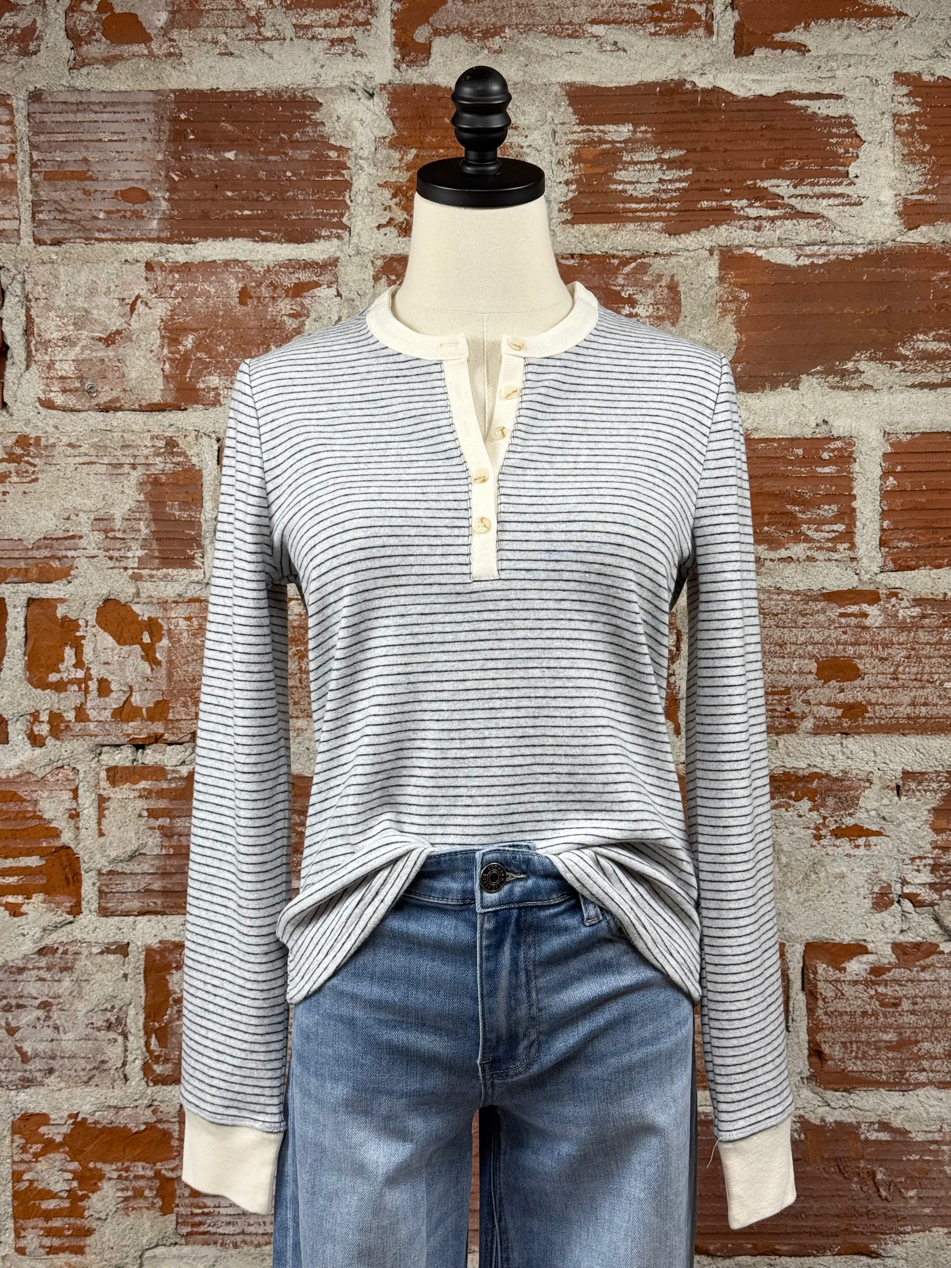 Thread and Supply Aeris Top in Navy and White Stripe-121 - Jersey Tops F/W (June - Nov)-Little Bird Boutique