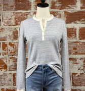 Thread and Supply Aeris Top in Navy and White Stripe-121 - Jersey Tops F/W (June - Nov)-Little Bird Boutique