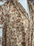 Muted Floral Top in Sepia-111 Woven Tops - Short Sleeve-Little Bird Boutique