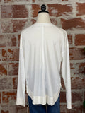 Mini Waffle Knit Top in Soft White-122 Jersey Tops - Long Sleeve-Little Bird Boutique