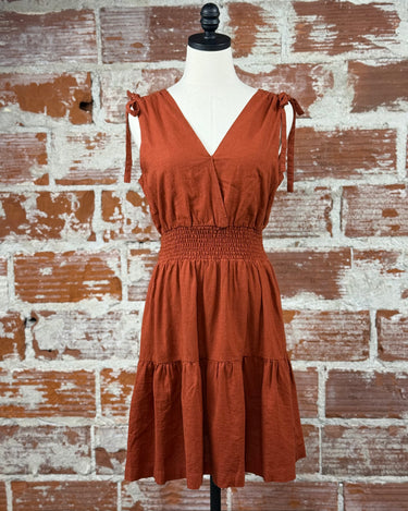 Jak and Rae Charla Dress in Henna Brown-151 Dresses - Short-Little Bird Boutique