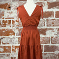 Jak and Rae Charla Dress in Henna Brown-151 Dresses - Short-Little Bird Boutique