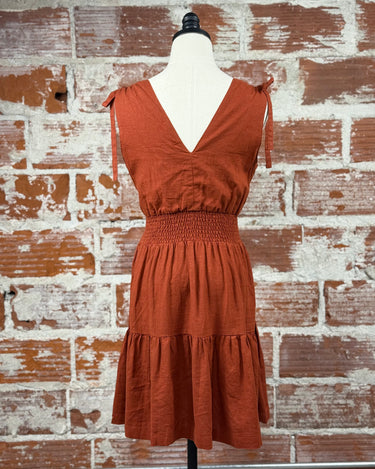 Jak and Rae Charla Dress in Henna Brown-151 Dresses - Short-Little Bird Boutique