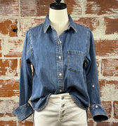 Velvet Heart Kobe Denim Shirt in Nile River-111 - Woven Top F/W (June- Nov)-Little Bird Boutique