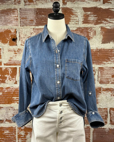 Velvet Heart Kobe Denim Shirt in Nile River-111 - Woven Top F/W (June- Nov)-Little Bird Boutique