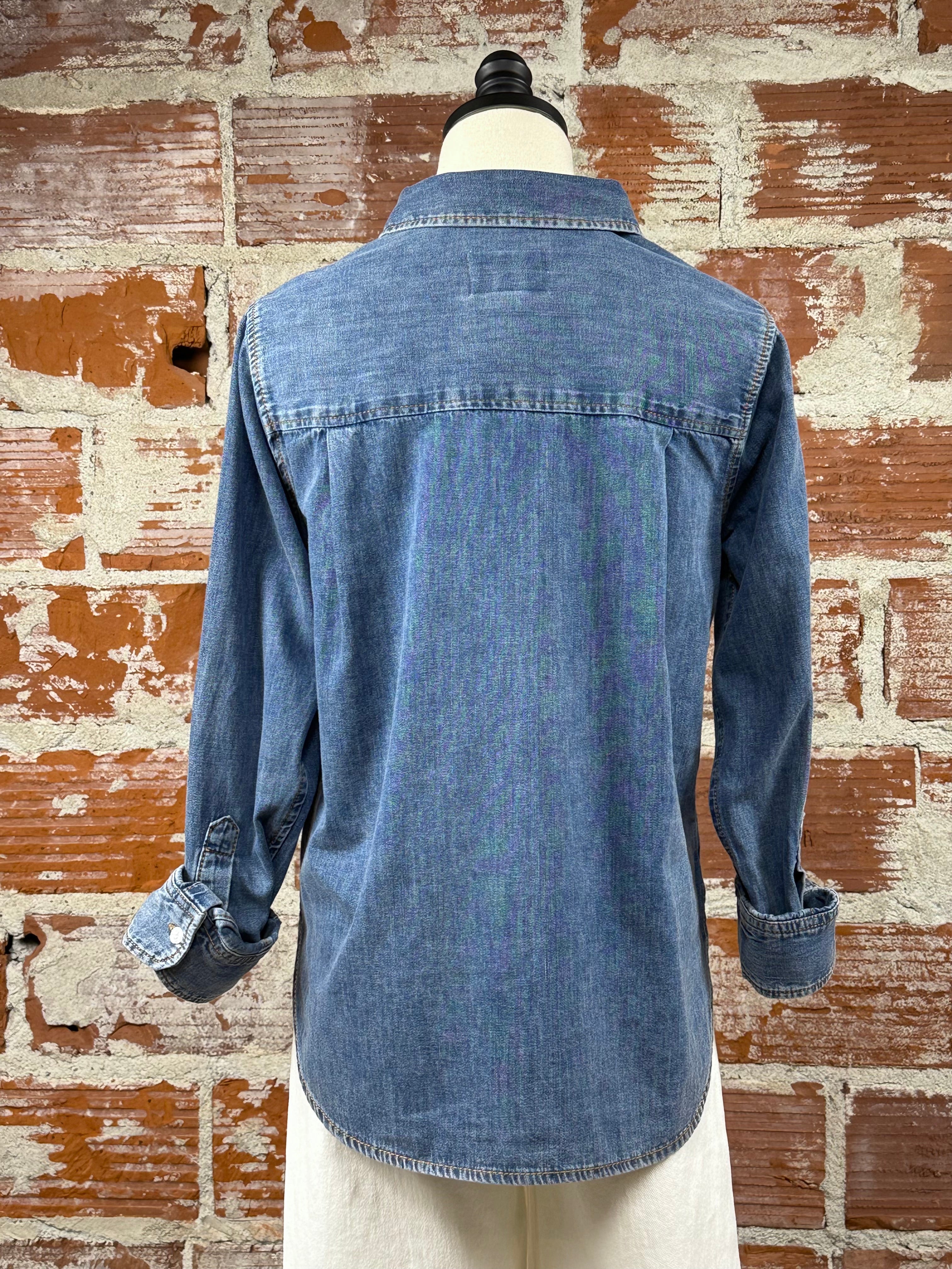 Velvet Heart Kobe Denim Shirt in Nile River-111 - Woven Top F/W (June- Nov)-Little Bird Boutique
