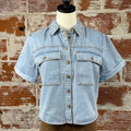 Velvet Heart Barnes Denim Top in Midtown Blue-111 - Woven Top F/W (June- Nov)-Little Bird Boutique