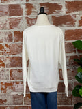 Waffle Knit Top in Ivory-130 Sweaters-Little Bird Boutique