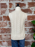 Sanctuary Cable Knit Vest in Toasted Marshmallow-130 Sweaters-Little Bird Boutique