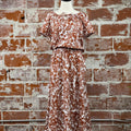 Jak and Rae Rosanne Skirt in Henna Brown Tropical-231 Skirts-Little Bird Boutique