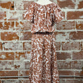 Jak and Rae Rosanne Skirt in Henna Brown Tropical-231 Skirts-Little Bird Boutique
