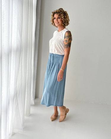 Jak and Rae Francesa Pull-on Maxi Skirt in Classic Indigo