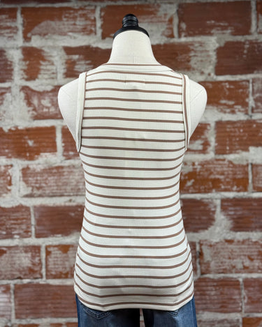 Thread and Supply Edlin Tank in Taupe Stripe-121 - Jersey Tops F/W (June - Nov)-Little Bird Boutique