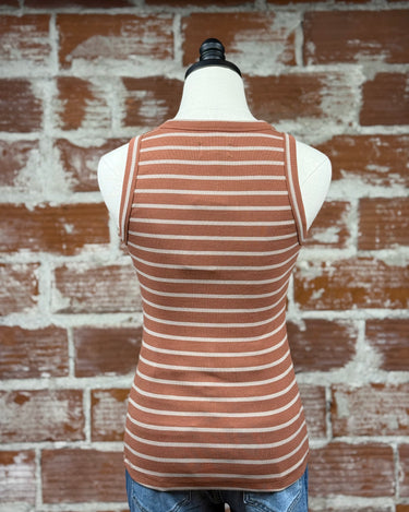 Thread and Supply Edlin Tank in Umber Stripe-121 - Jersey Tops F/W (June - Nov)-Little Bird Boutique