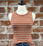 Thread and Supply Edlin Tank in Umber Stripe-121 - Jersey Tops F/W (June - Nov)-Little Bird Boutique