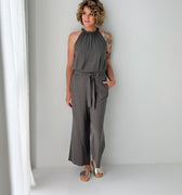 Anthem Tie Back Halter Top in Moss-112 - Woven Top S/S (Dec - May)-Little Bird Boutique