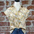 Beckett Top in Mustard and Cream-111 - Woven Top F/W (June- Nov)-Little Bird Boutique