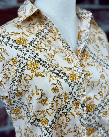Beckett Top in Mustard and Cream-111 - Woven Top F/W (June- Nov)-Little Bird Boutique