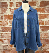 Z Supply All Day Knit Jacket in Indigo-144 Shackets-Little Bird Boutique