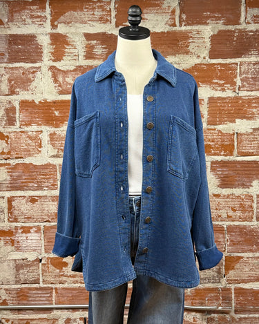 Z Supply All Day Knit Jacket in Indigo-144 Shackets-Little Bird Boutique