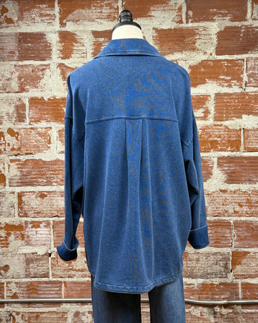 Z Supply All Day Knit Jacket in Indigo-144 Shackets-Little Bird Boutique
