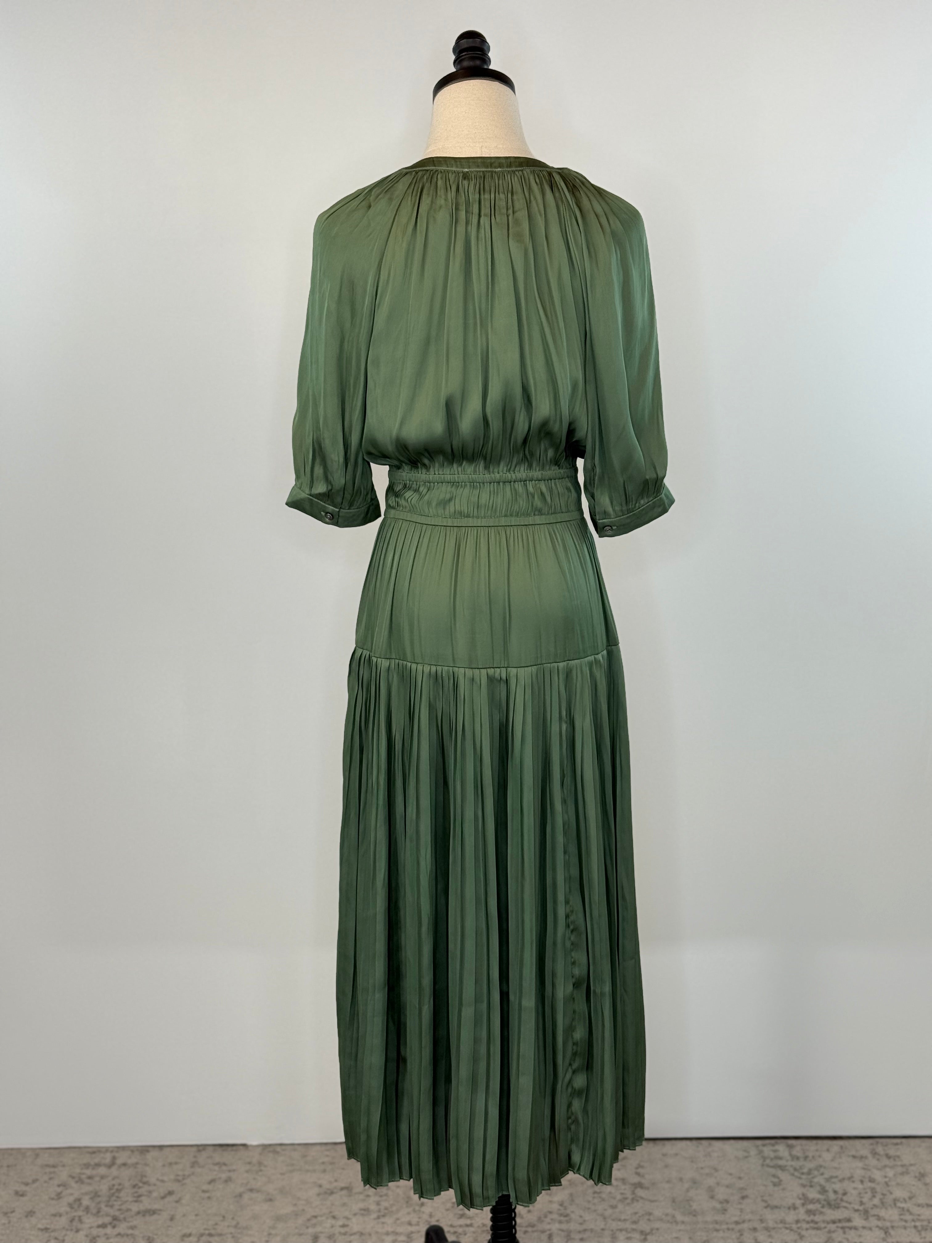 Delaney Dress in Dusty Green-152 Dresses - Long-Little Bird Boutique