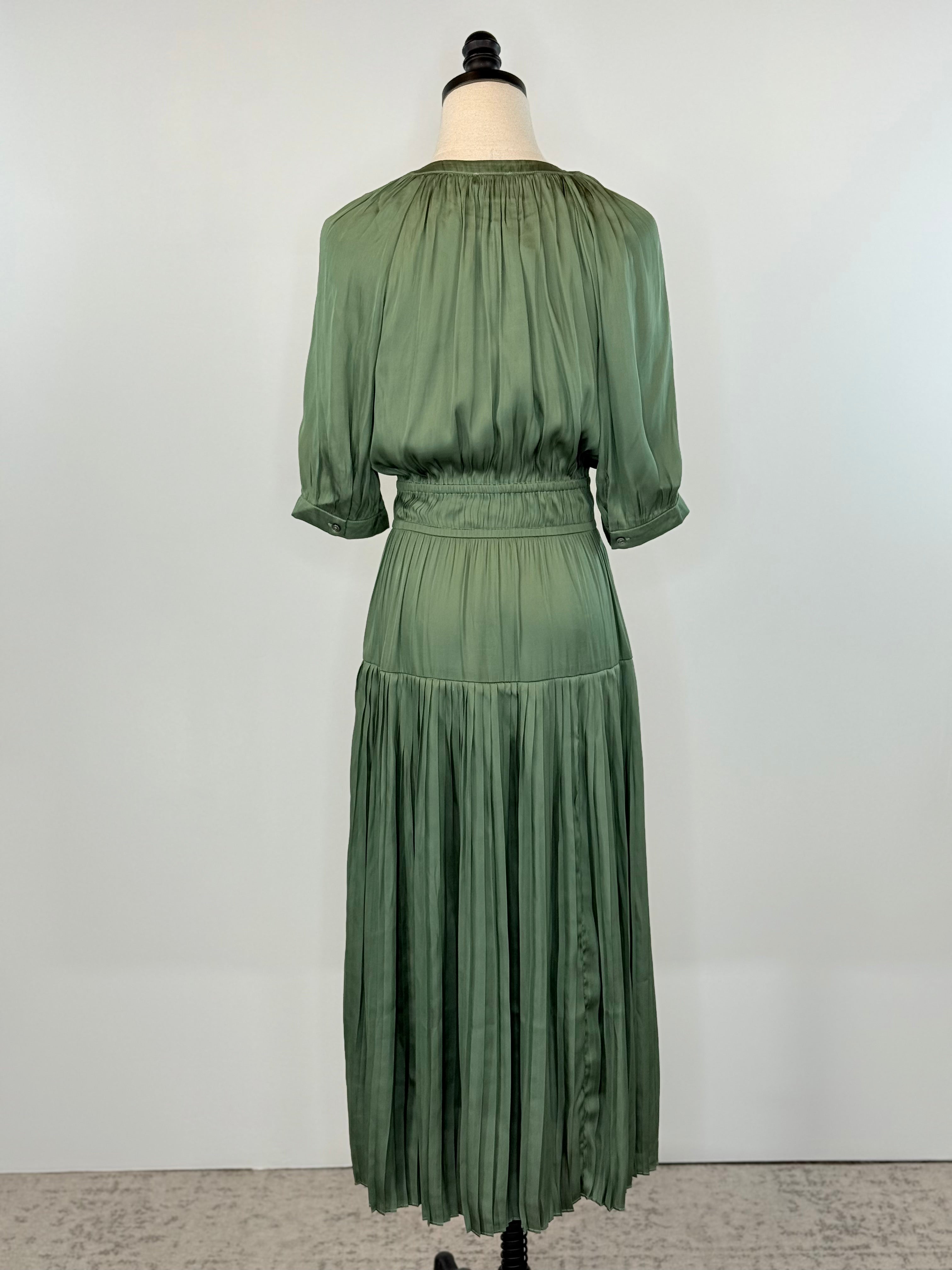 Delaney Dress in Dusty Green-152 Dresses - Long-Little Bird Boutique