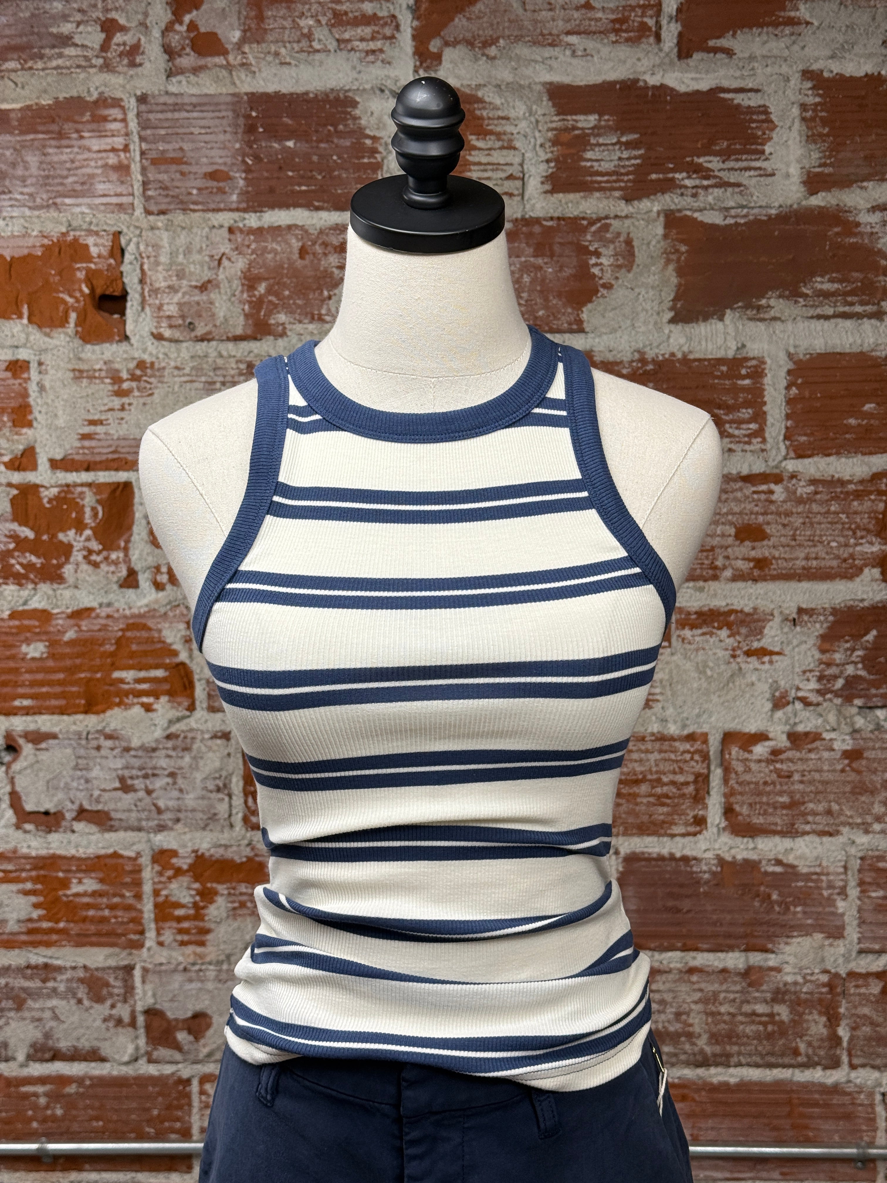 Thread and Supply Ellen Tank in White Indigo-121 - Jersey Tops F/W (June - Nov)-Little Bird Boutique