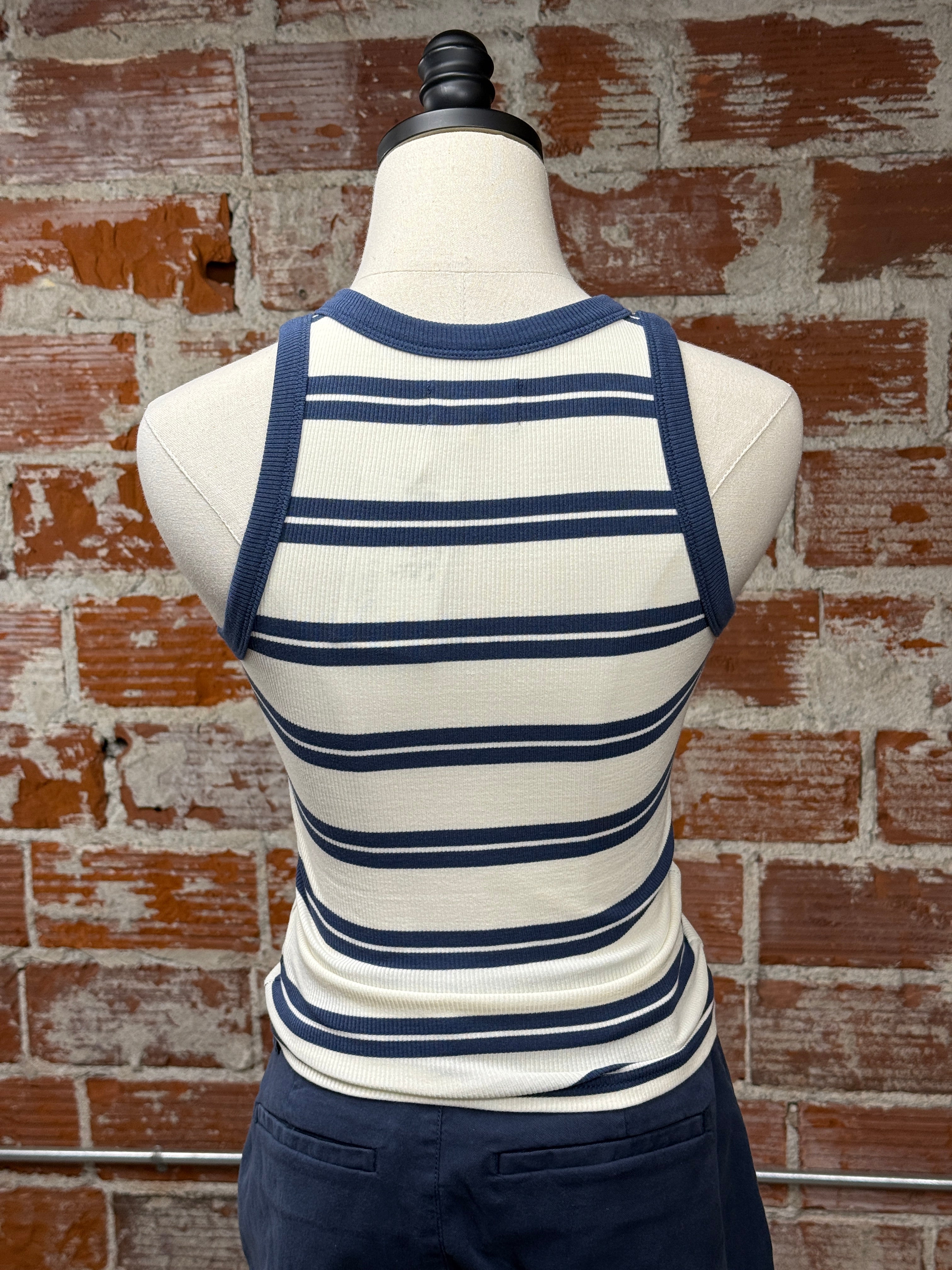 Thread and Supply Ellen Tank in White Indigo-121 - Jersey Tops F/W (June - Nov)-Little Bird Boutique