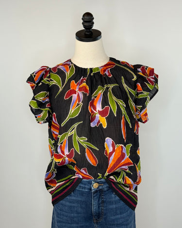 THML Collins Top in Black Floral-111 - Woven Top F/W (June- Nov)-Little Bird Boutique
