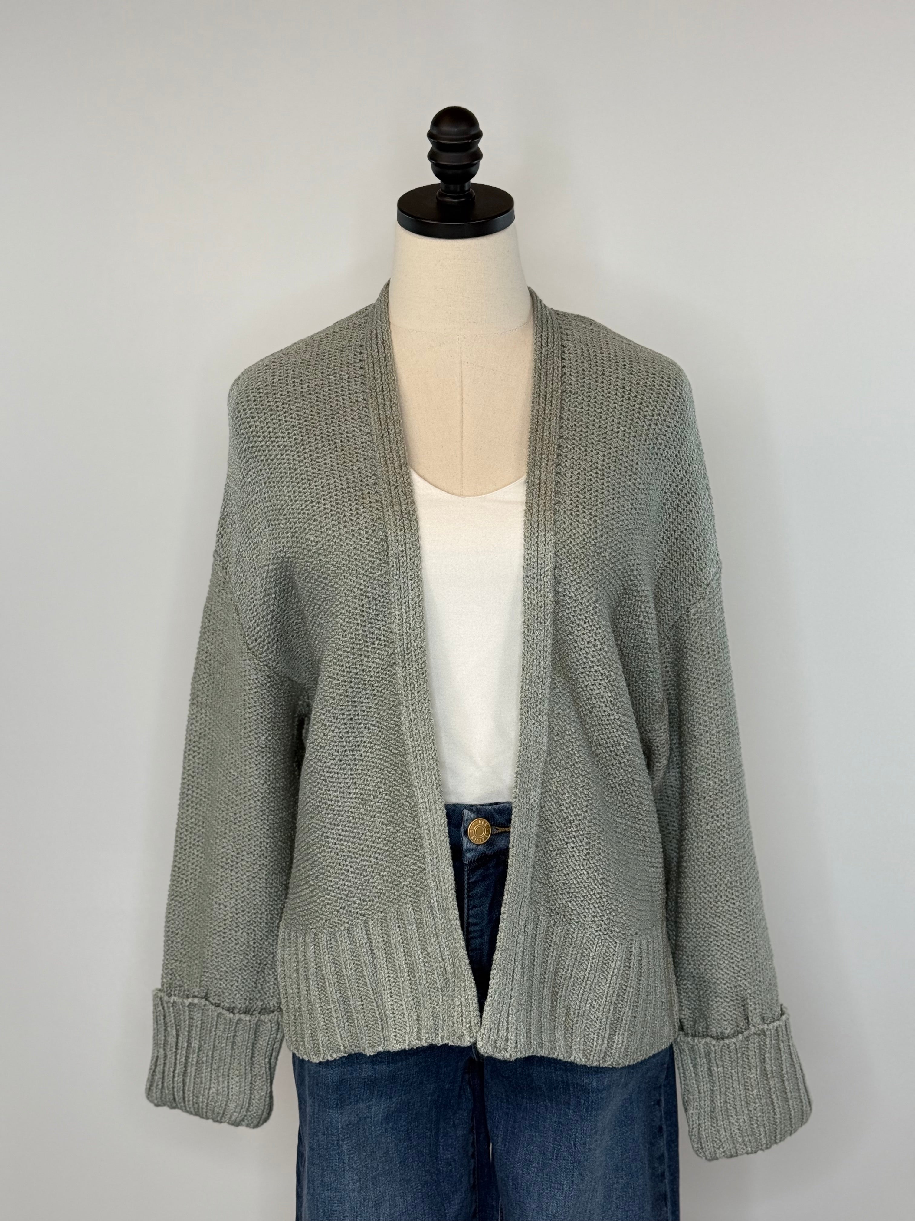 Bree Cardigan in Mint-131 - Sweaters F/W (June - Nov)-Little Bird Boutique