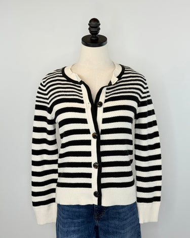 Sanctuary City Summer Cardi in Black and Macrame Stripe-131 - Sweaters F/W (June - Nov)-Little Bird Boutique