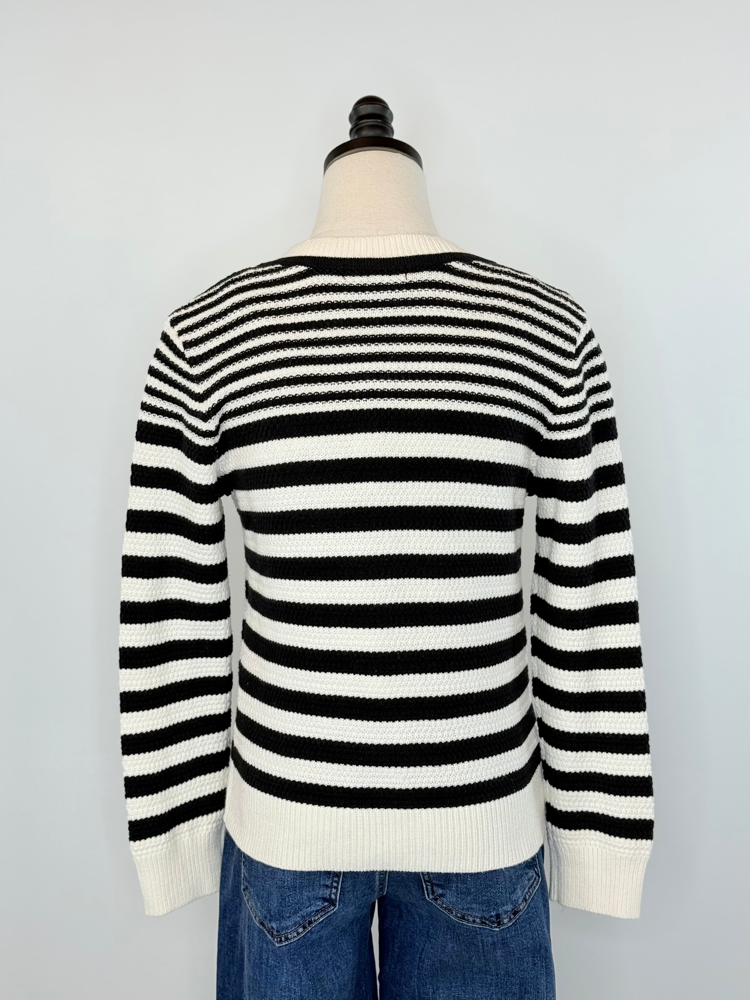 Sanctuary City Summer Cardi in Black and Macrame Stripe-131 - Sweaters F/W (June - Nov)-Little Bird Boutique