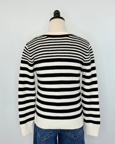Sanctuary City Summer Cardi in Black and Macrame Stripe-131 - Sweaters F/W (June - Nov)-Little Bird Boutique