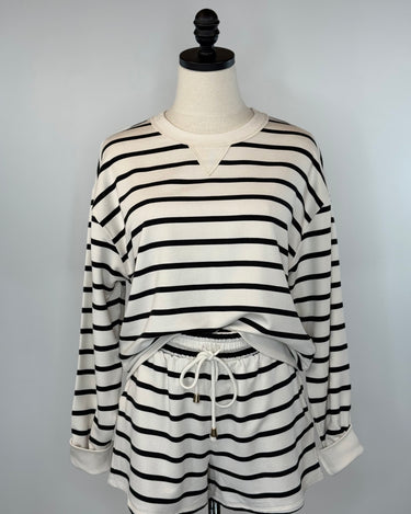Z Supply Dax Striped Shorts in Crystal and Black-232 Shorts-Little Bird Boutique