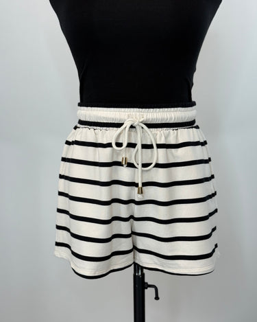 Z Supply Dax Striped Shorts in Crystal and Black-232 Shorts-Little Bird Boutique